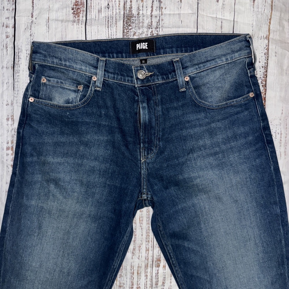 PAIGE Normandie Straight Heritage Vintage Inspired Stretch Jeans Men Size 32X34
